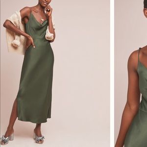 Anthropologie Bias Slip Dress Cowl Neck